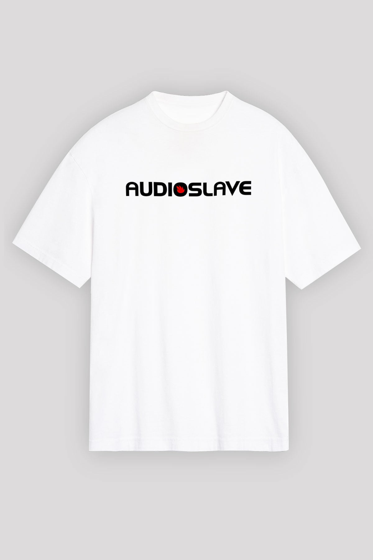 Audioslave Baskılı Beyaz Unisex Oversize Tişört - Tshirt