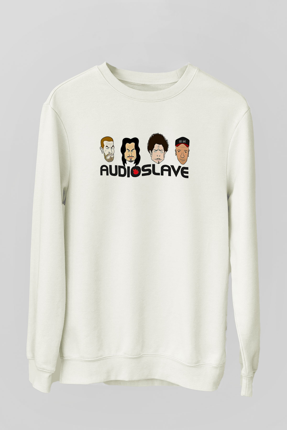 Audioslave Baskılı Beyaz Unisex Sweatshirt