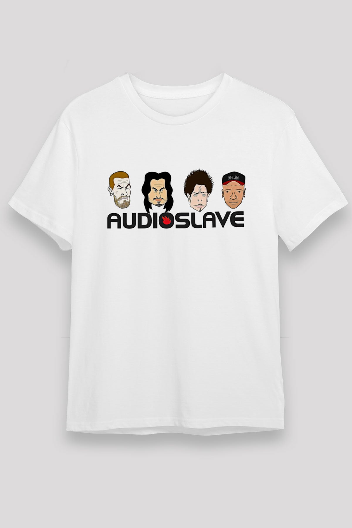 Audioslave Baskılı Unisex Beyaz Tişört - Tshirt