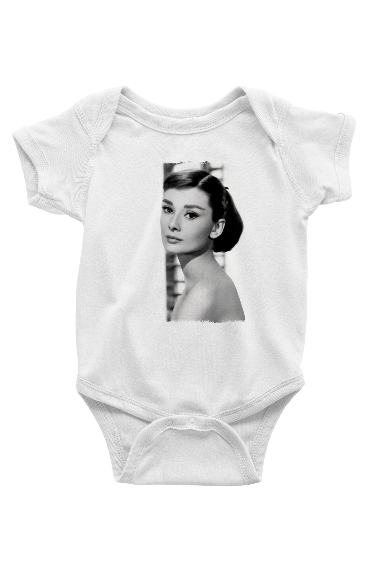 Audrey Hepburn Beyaz Bebek Body - Zıbın