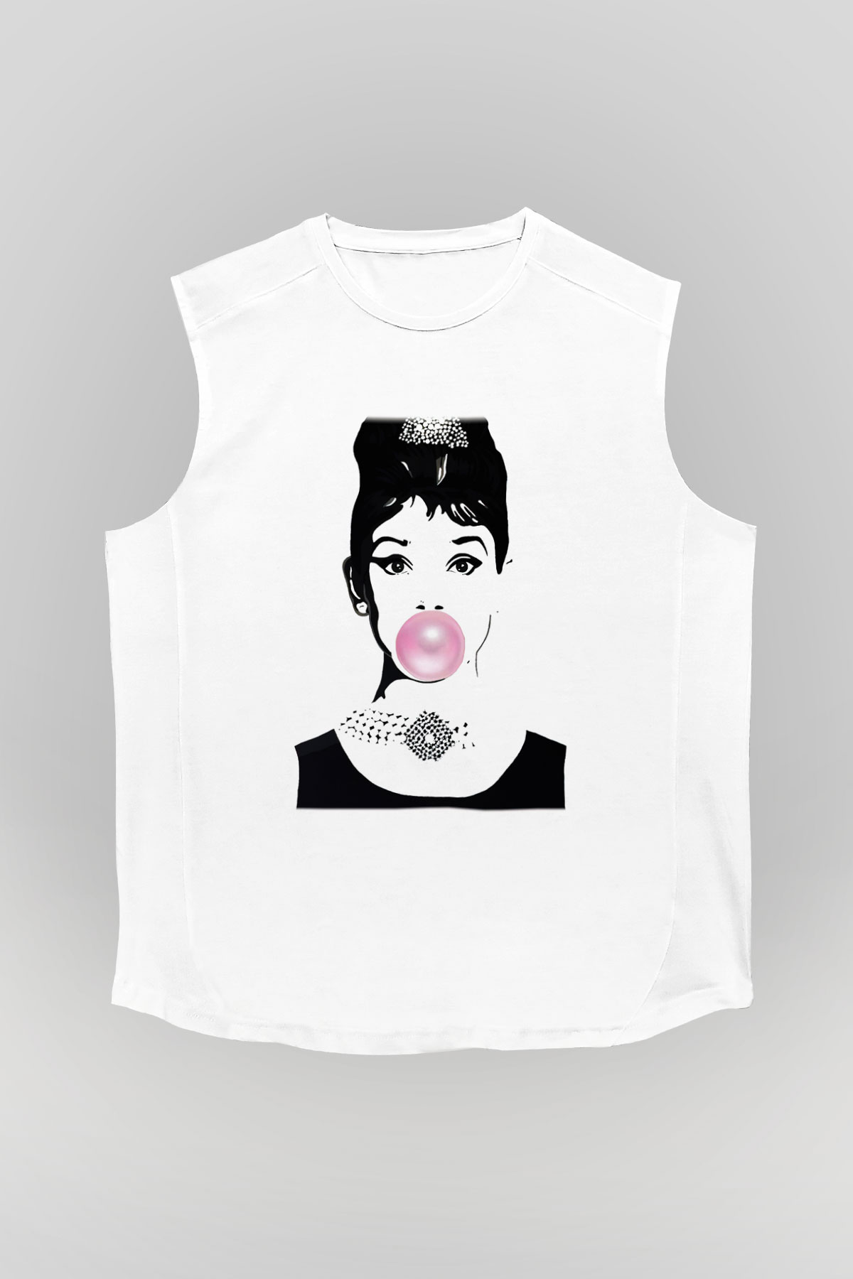 Audrey Hepburn Beyaz Unisex Kolsuz Tişört