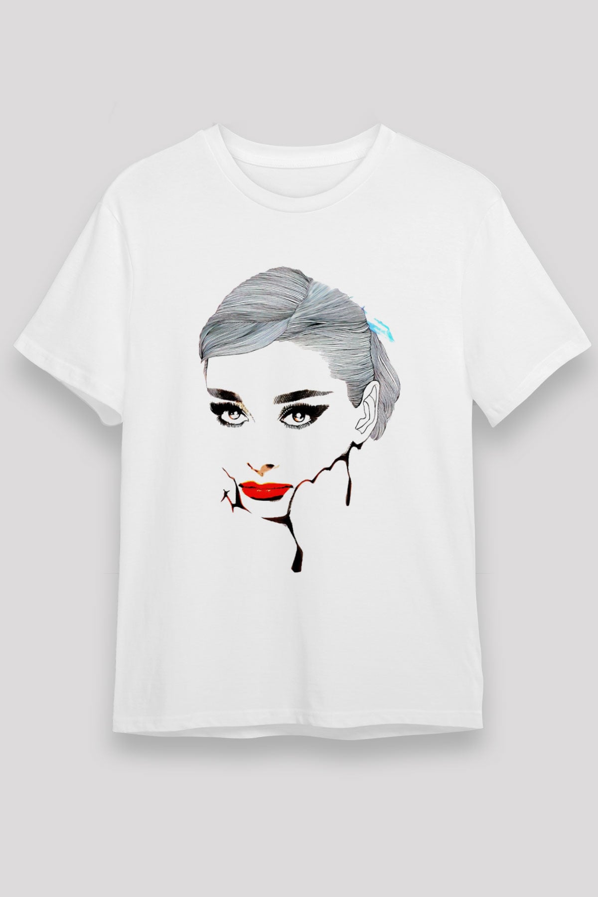 Audrey Hepburn Beyaz Unisex Tişört T-Shirt - TişörtFabrikası