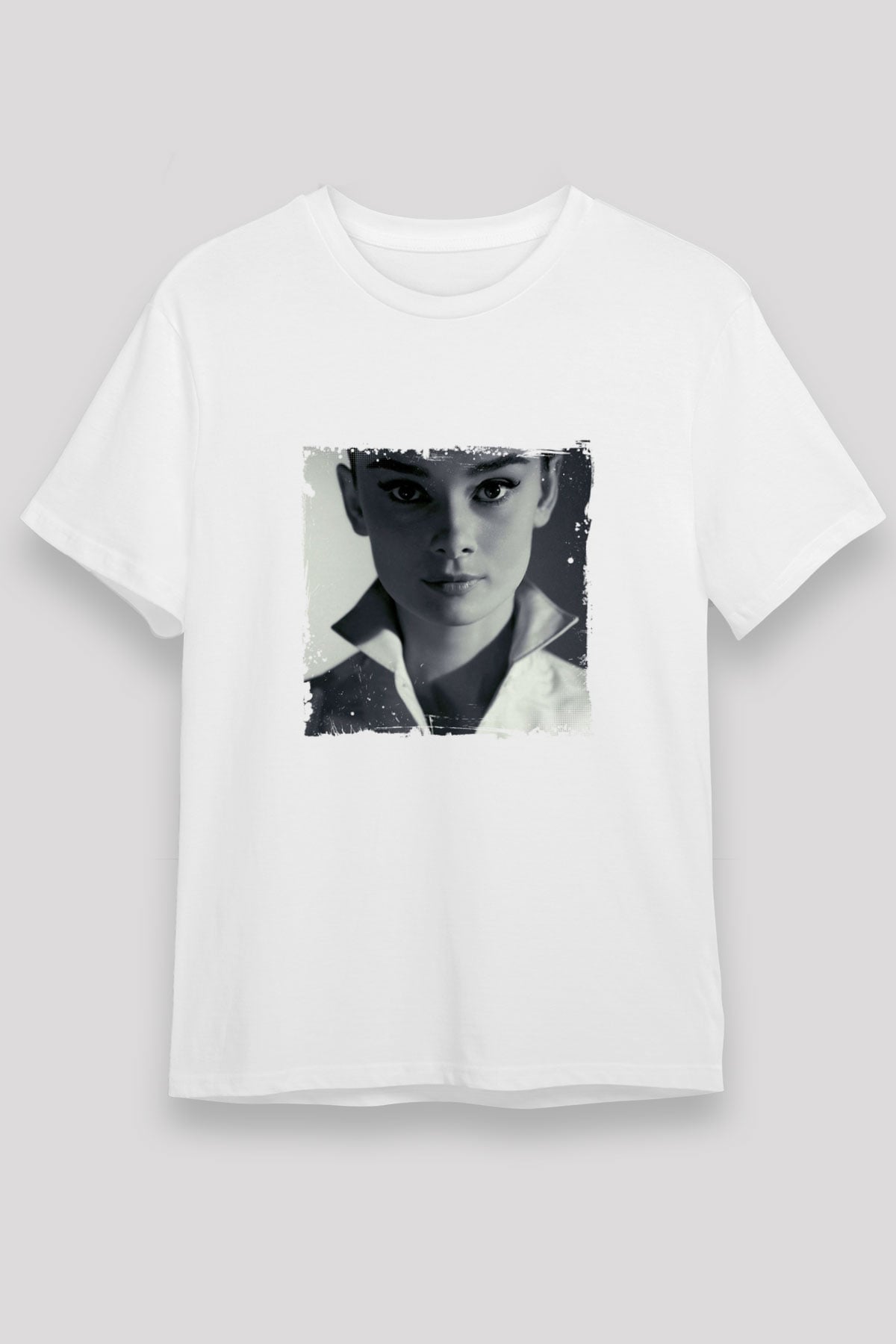 Audrey Hepburn Unisex Baskılı Beyaz Tişört