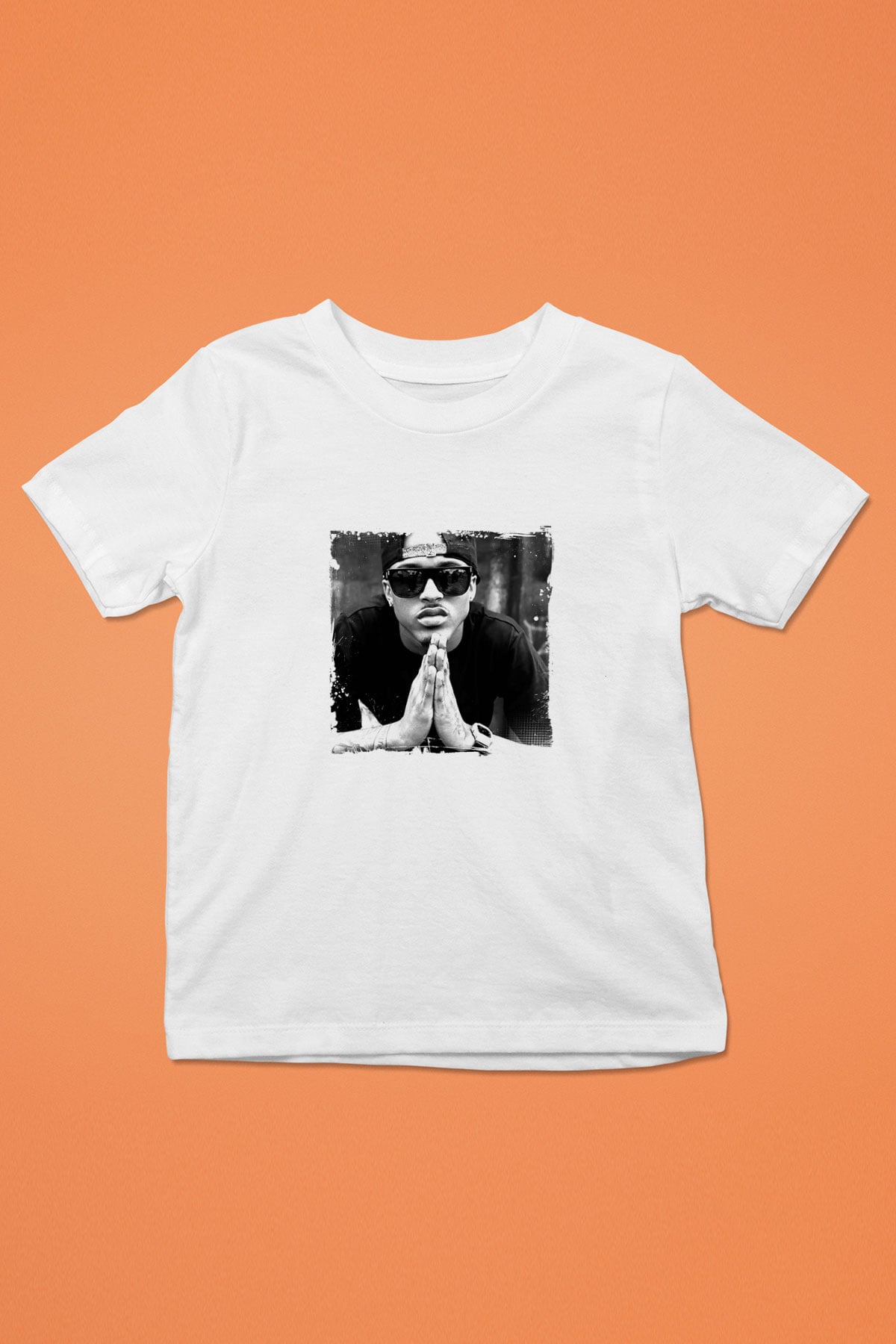 August Alsina Baskılı Unisex Beyaz Çocuk Tişört