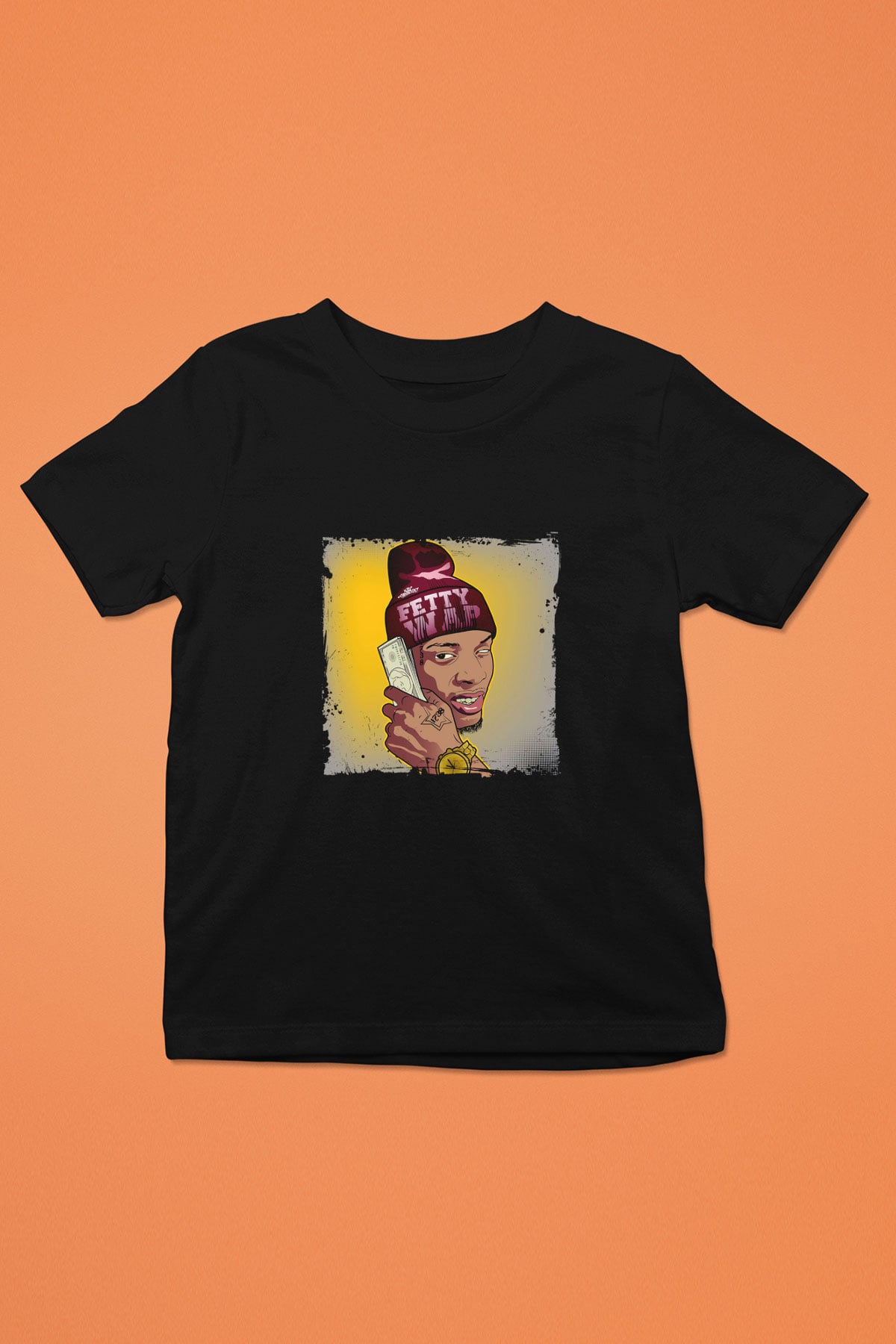 August Alsina Baskılı Unisex Siyah Çocuk Tişört