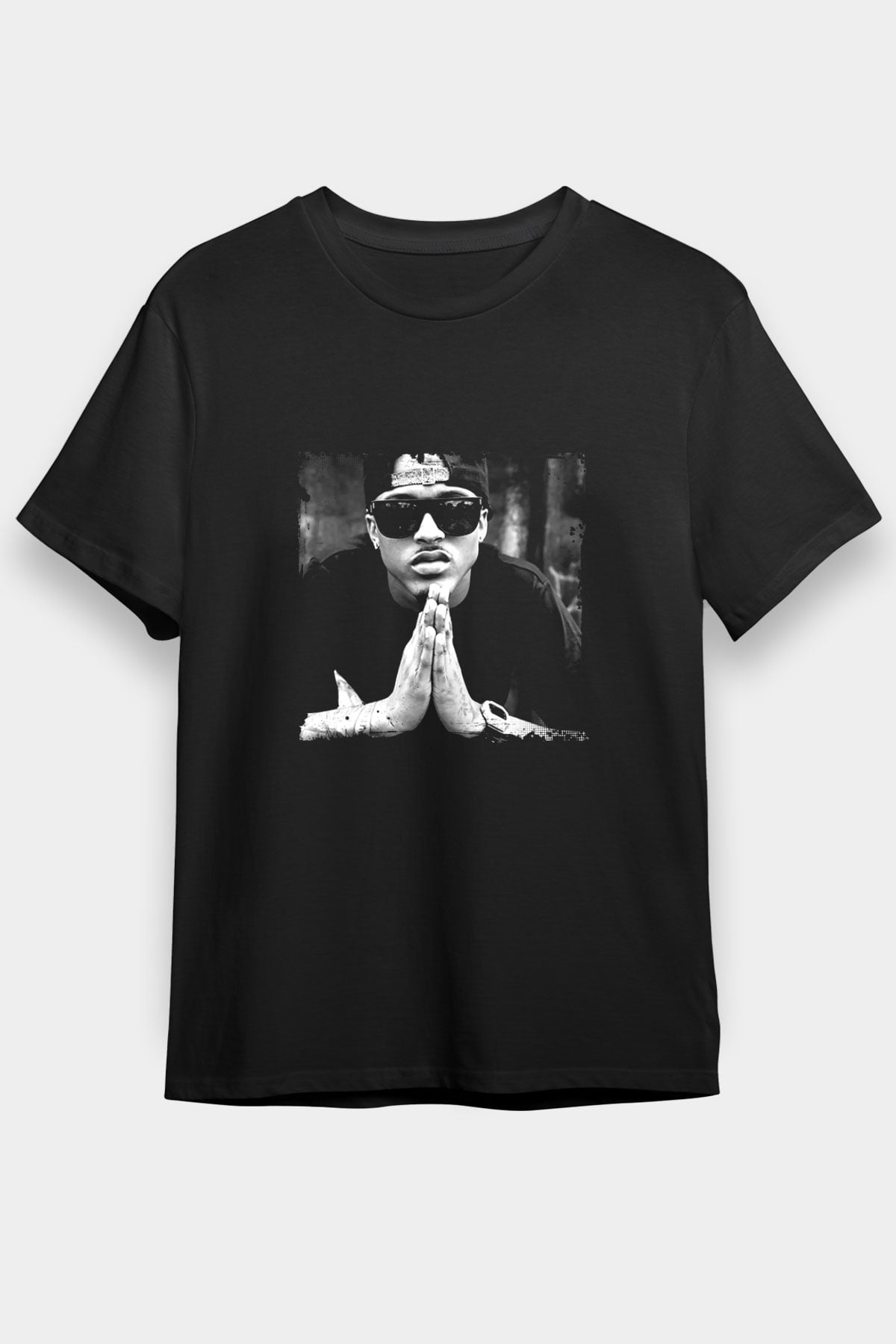 August Alsina Baskılı Unisex Siyah Tişört