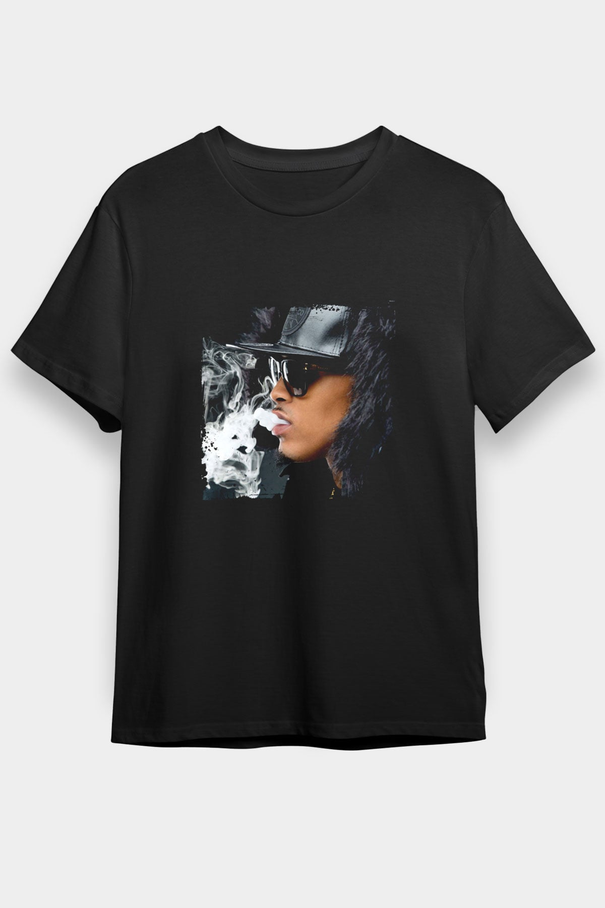 August Alsina Baskılı Unisex Siyah Tişört