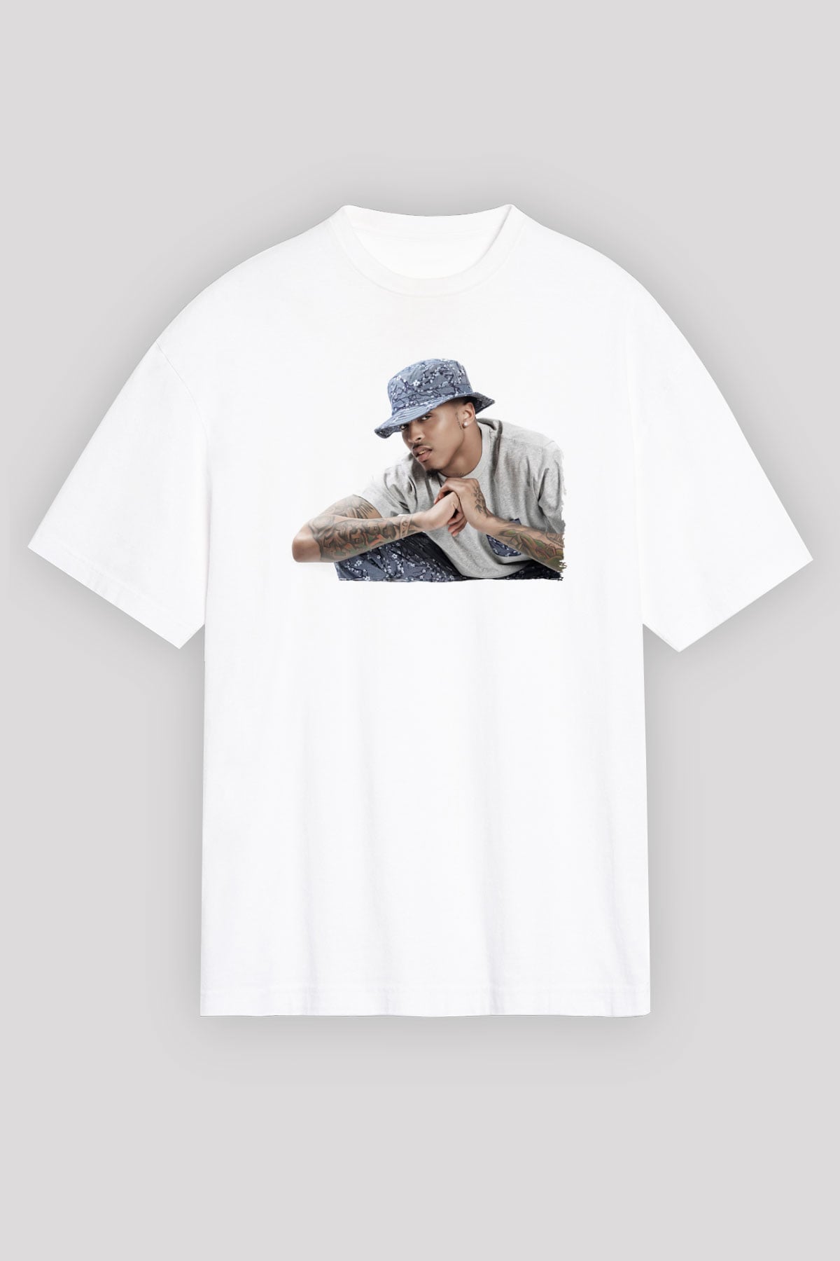 August Alsina Beyaz Unisex Tişört T-Shirt - TişörtFabrikası
