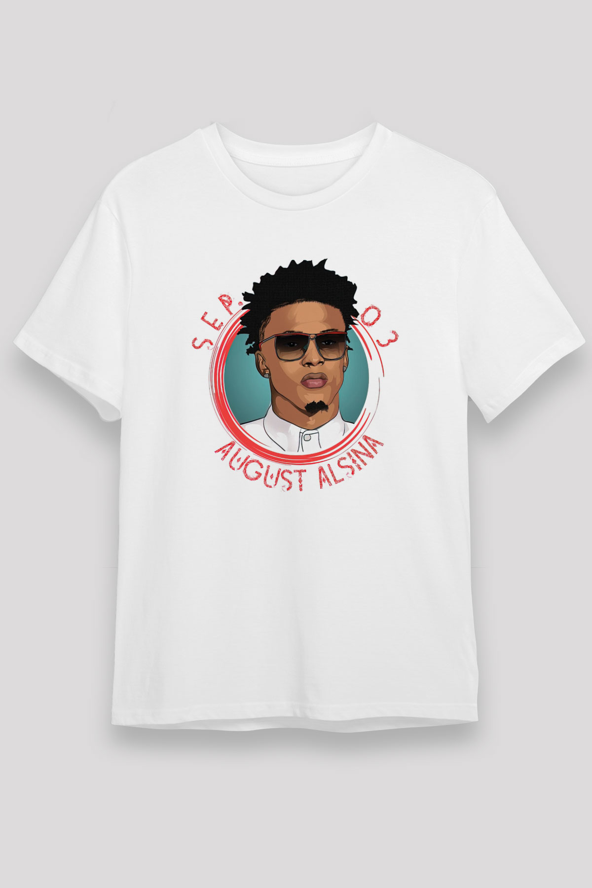 August Alsina Beyaz Unisex Tişört T-Shirt - TişörtFabrikası