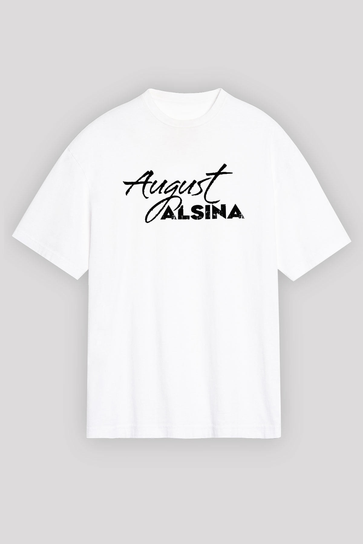 August Alsina Beyaz Unisex Tişört T-Shirt - TişörtFabrikası