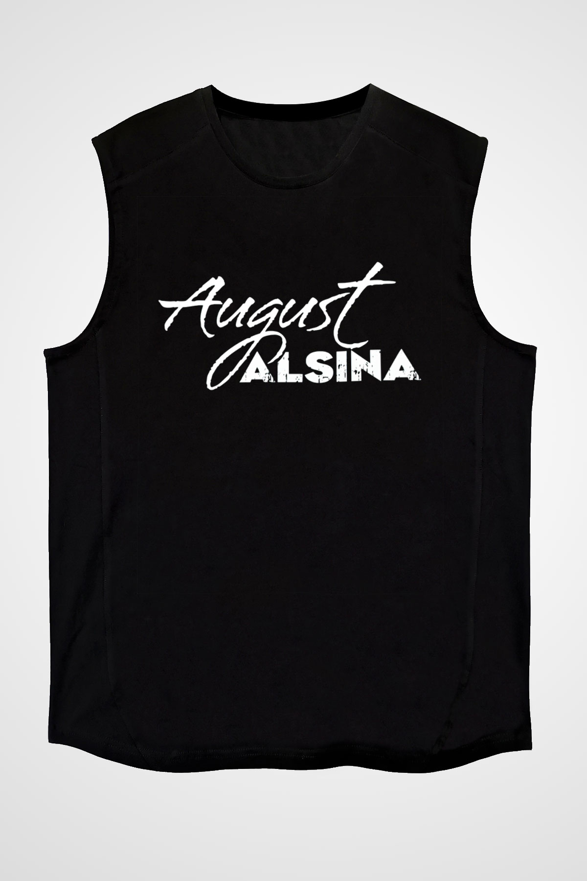 August Alsina Siyah Unisex Kolsuz Tişört