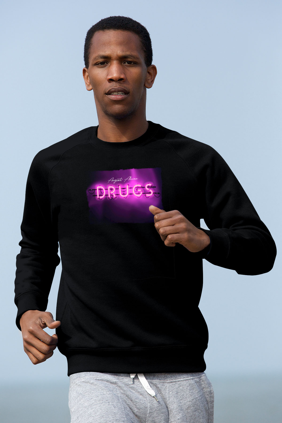 August Alsina Siyah Unisex Sweatshirt