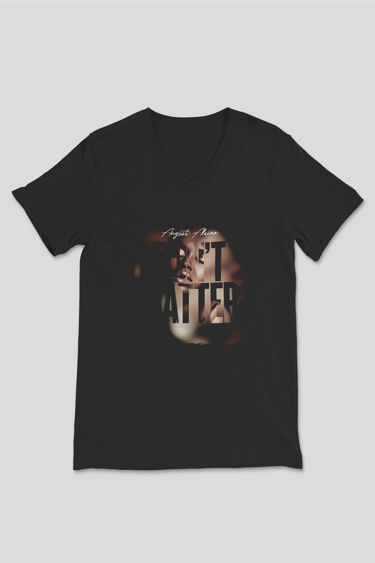 August Alsina Siyah Unisex V Yaka Tişört