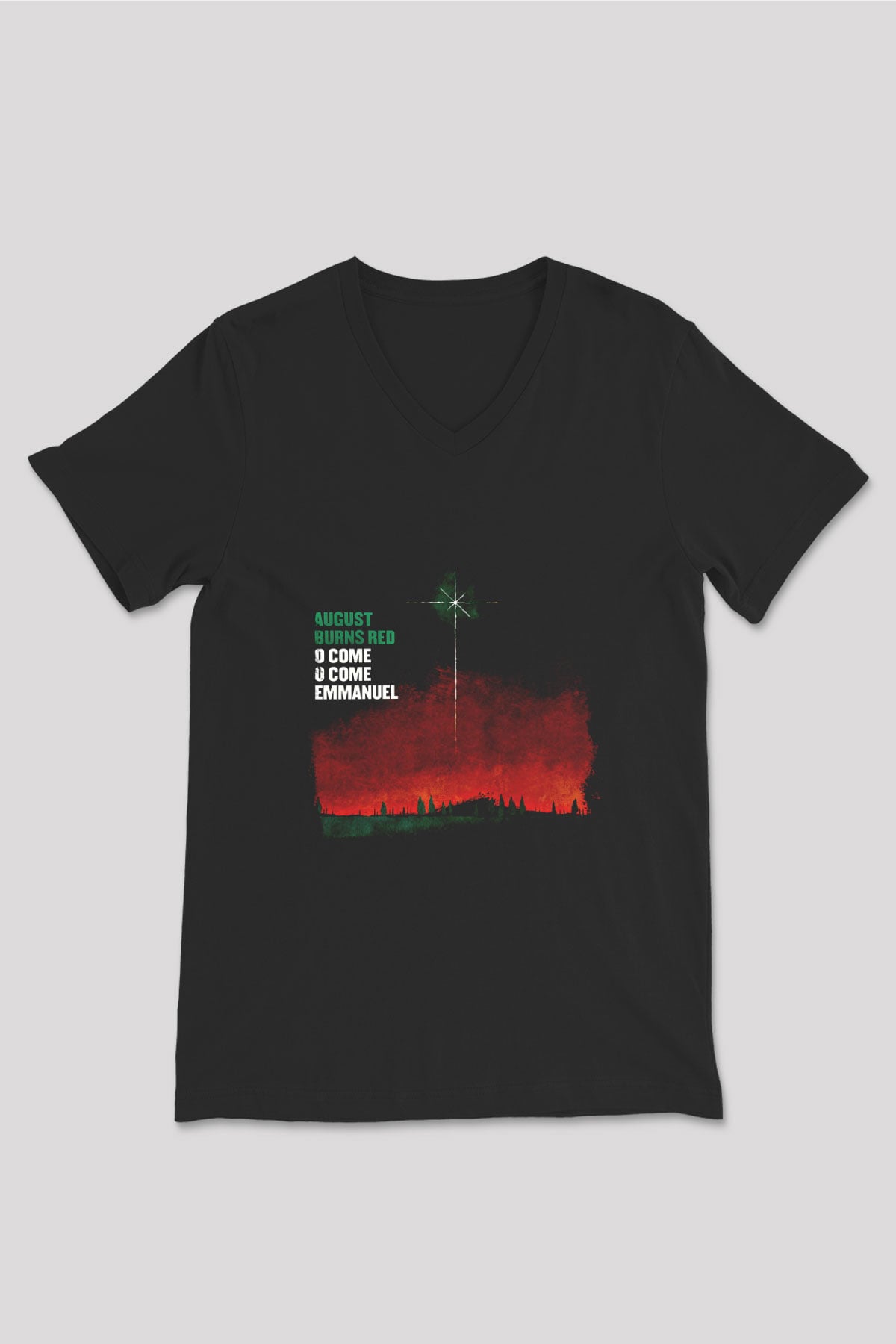 August Burns Red Baskılı Unisex Siyah V Yaka Tişört