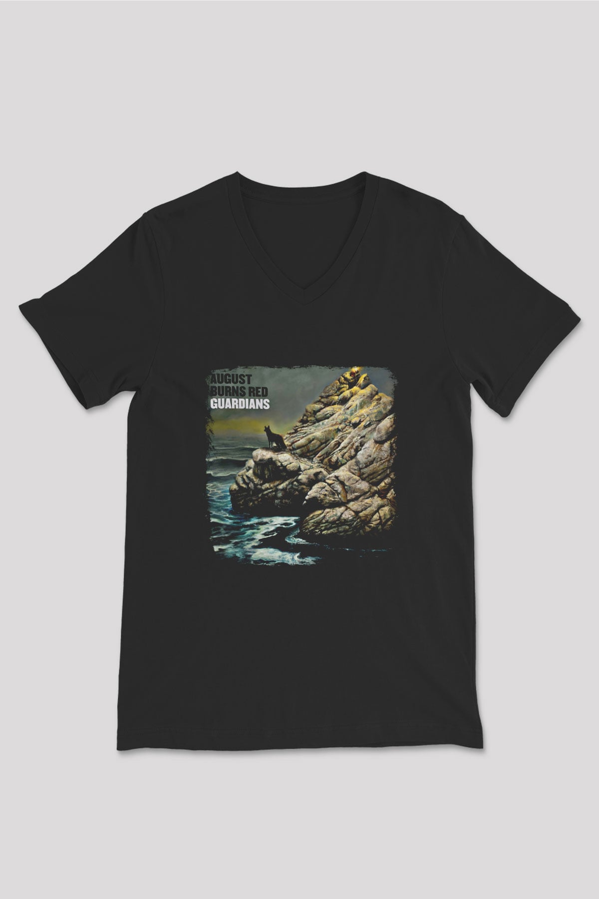 August Burns Red Baskılı Unisex Siyah V Yaka Tişört