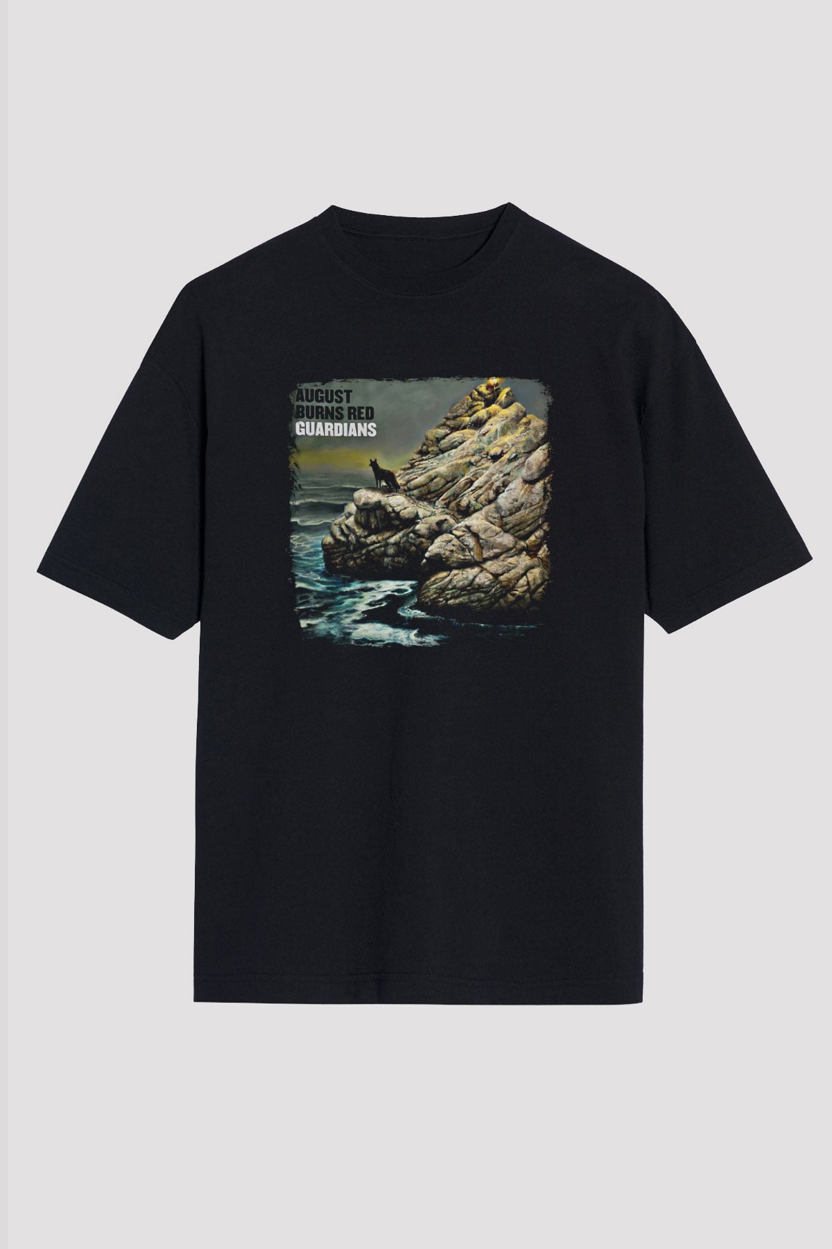August Burns Red Baskılı Unisex Siyah Oversize Tişört