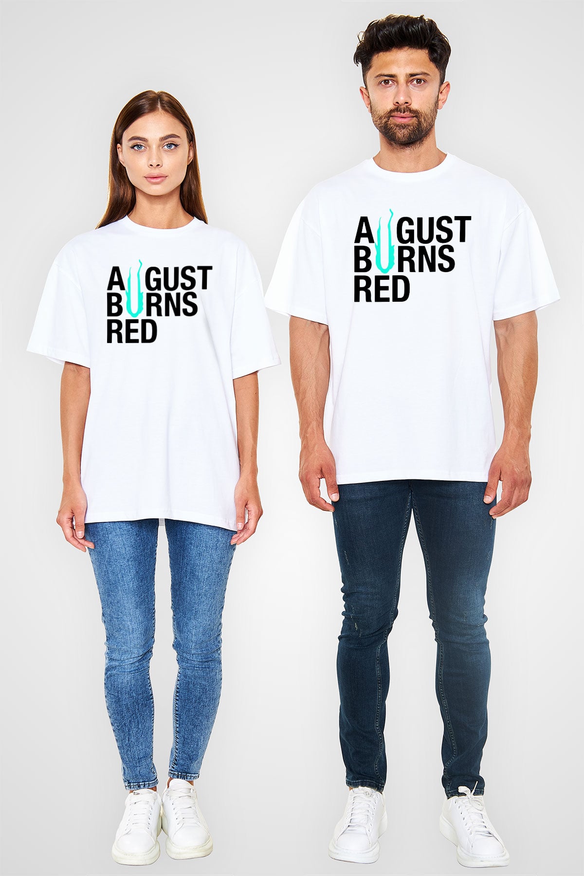 August Burns Red Beyaz Unisex Oversize Tişört T-Shirt
