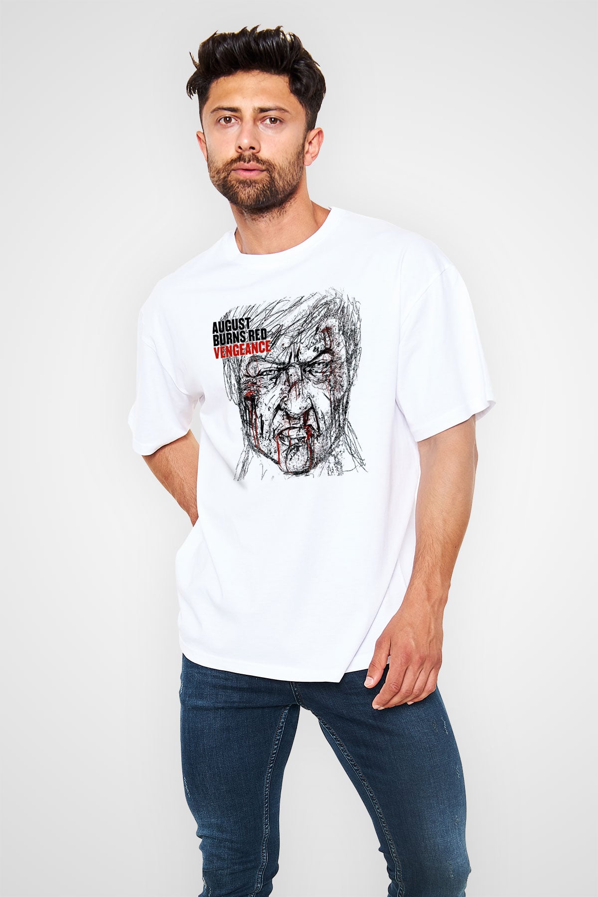 August Burns Red Beyaz Unisex Oversize Tişört T-Shirt