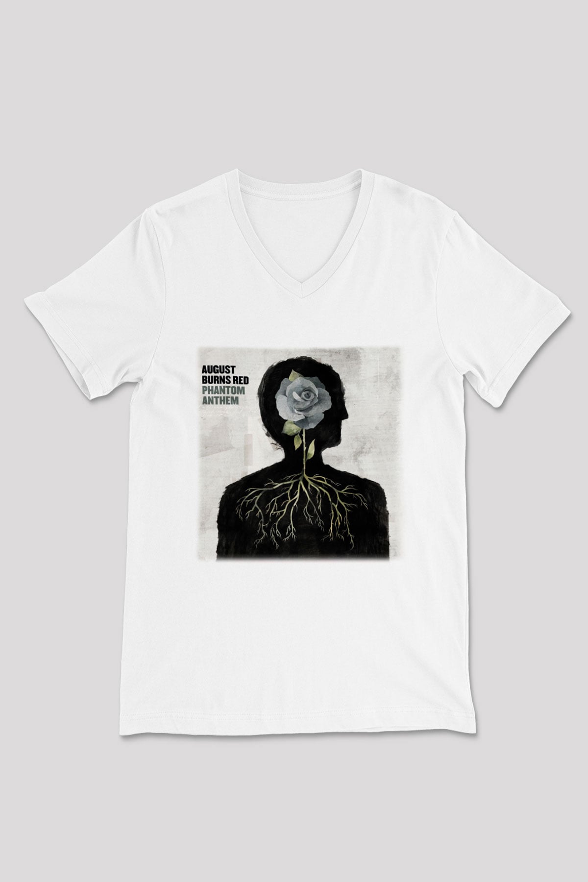 August Burns Red Beyaz Unisex V Yaka Tişört T-Shirt