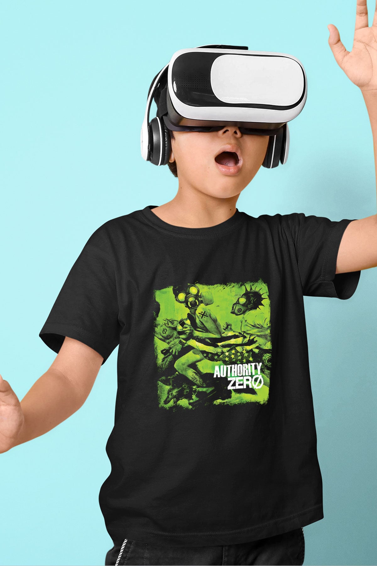Authority Zero Baskılı Unisex Siyah Çocuk Tişört
