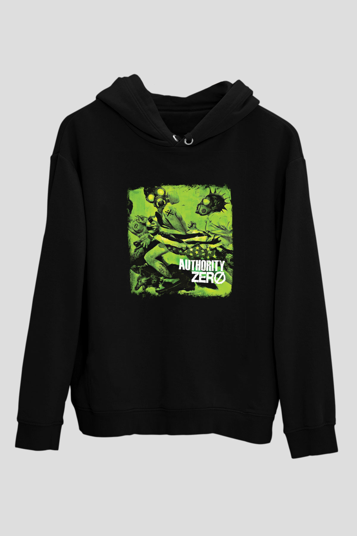 Authority Zero Baskılı Unisex Siyah Hoodie