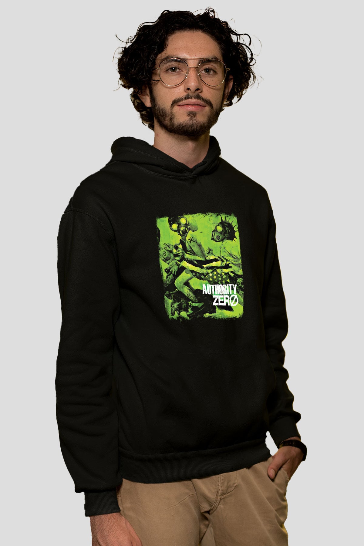 Authority Zero Baskılı Unisex Siyah Hoodie
