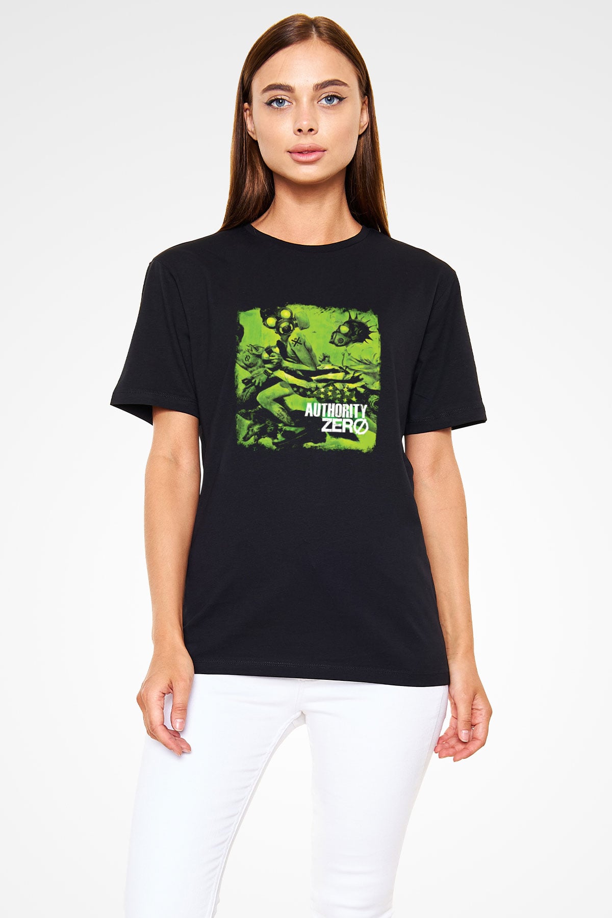 Authority Zero Baskılı Unisex Siyah Tişört