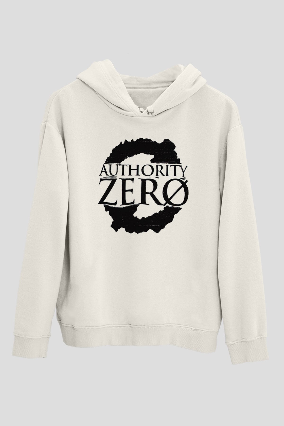 Authority Zero Beyaz Unisex Kapüşonlu Sweatshirt