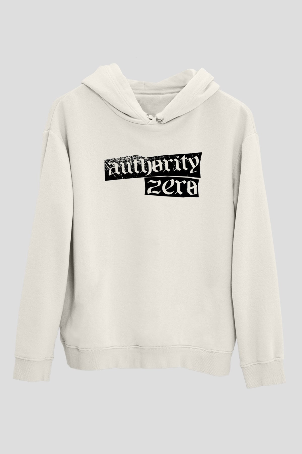 Authority Zero Beyaz Unisex Kapüşonlu Sweatshirt