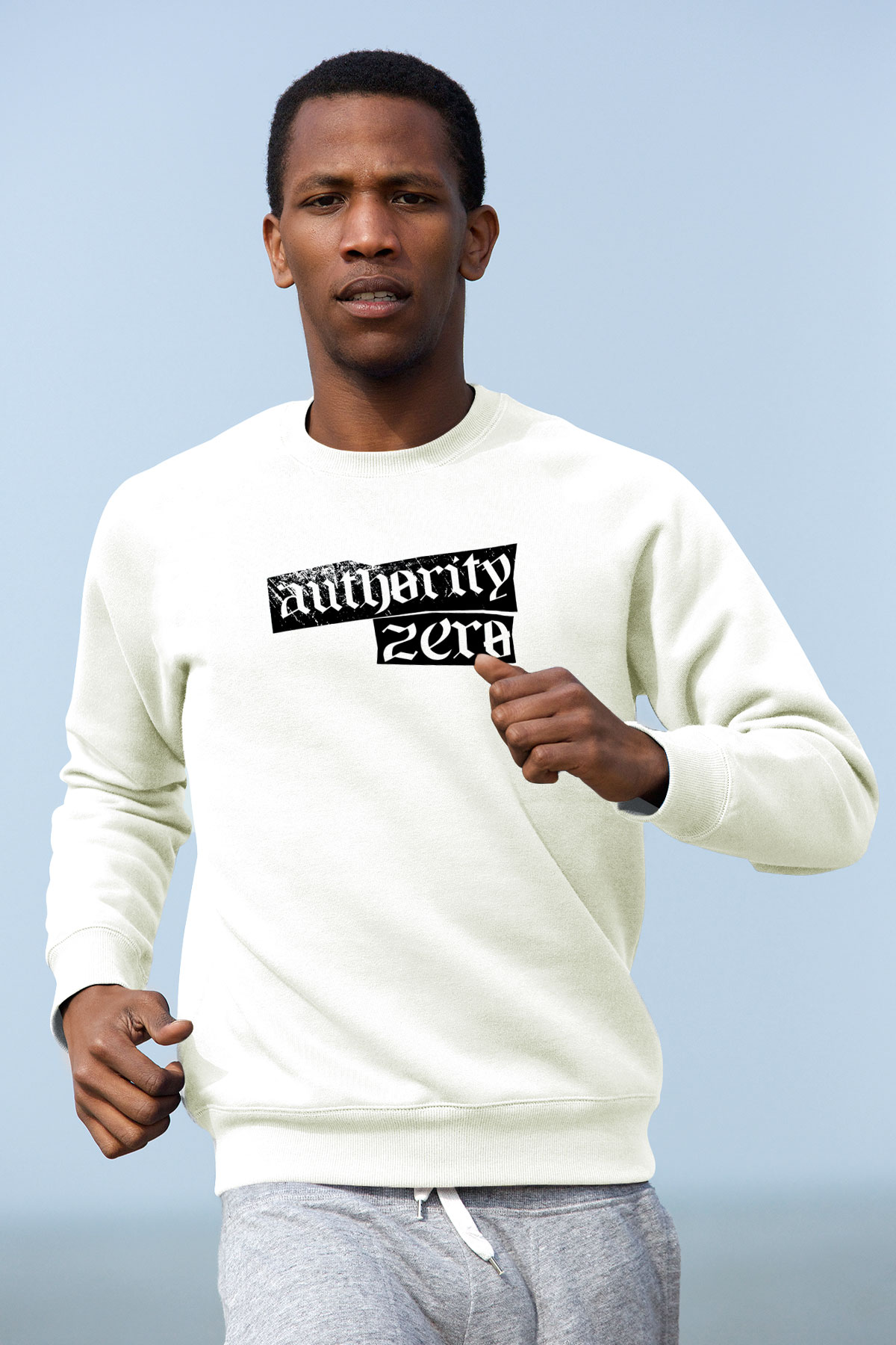 Authority Zero Beyaz Unisex Sweatshirt