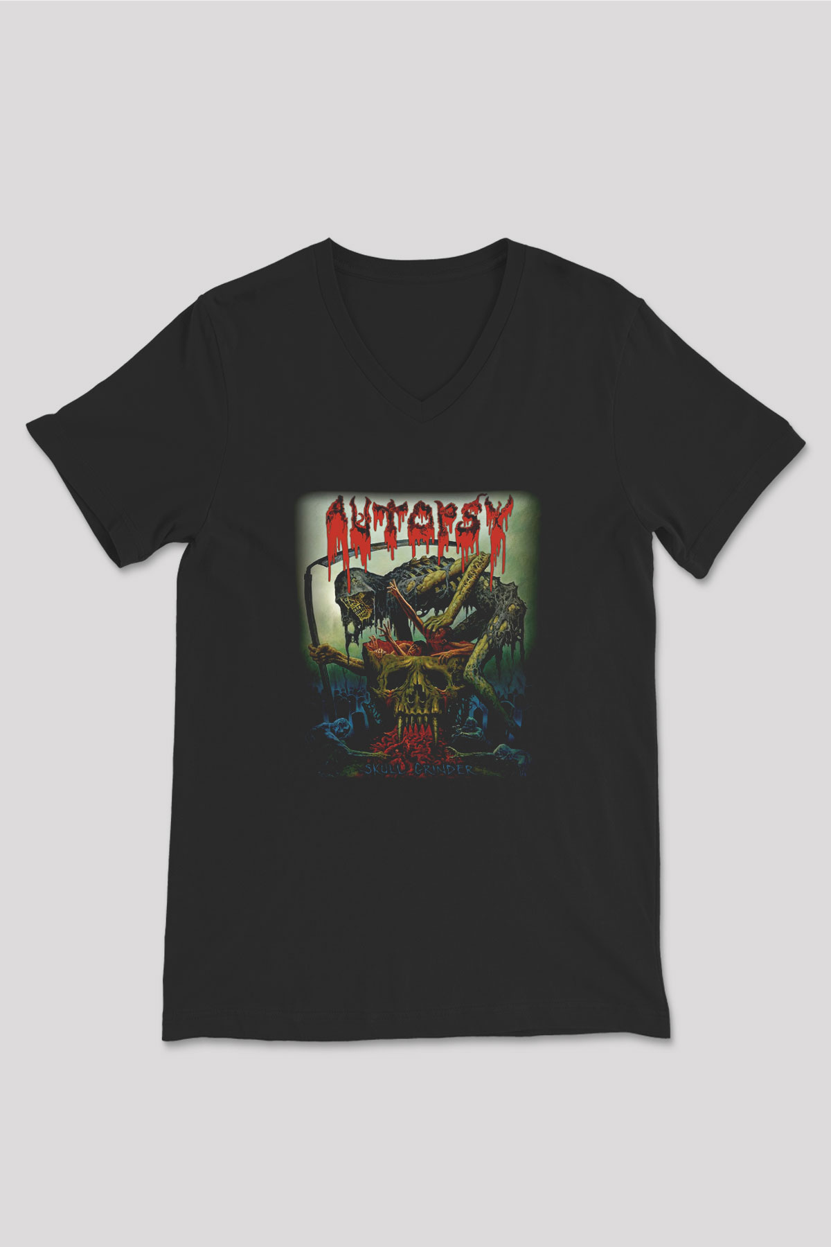 Autopsy Siyah Unisex V Yaka Tişört T-Shirt