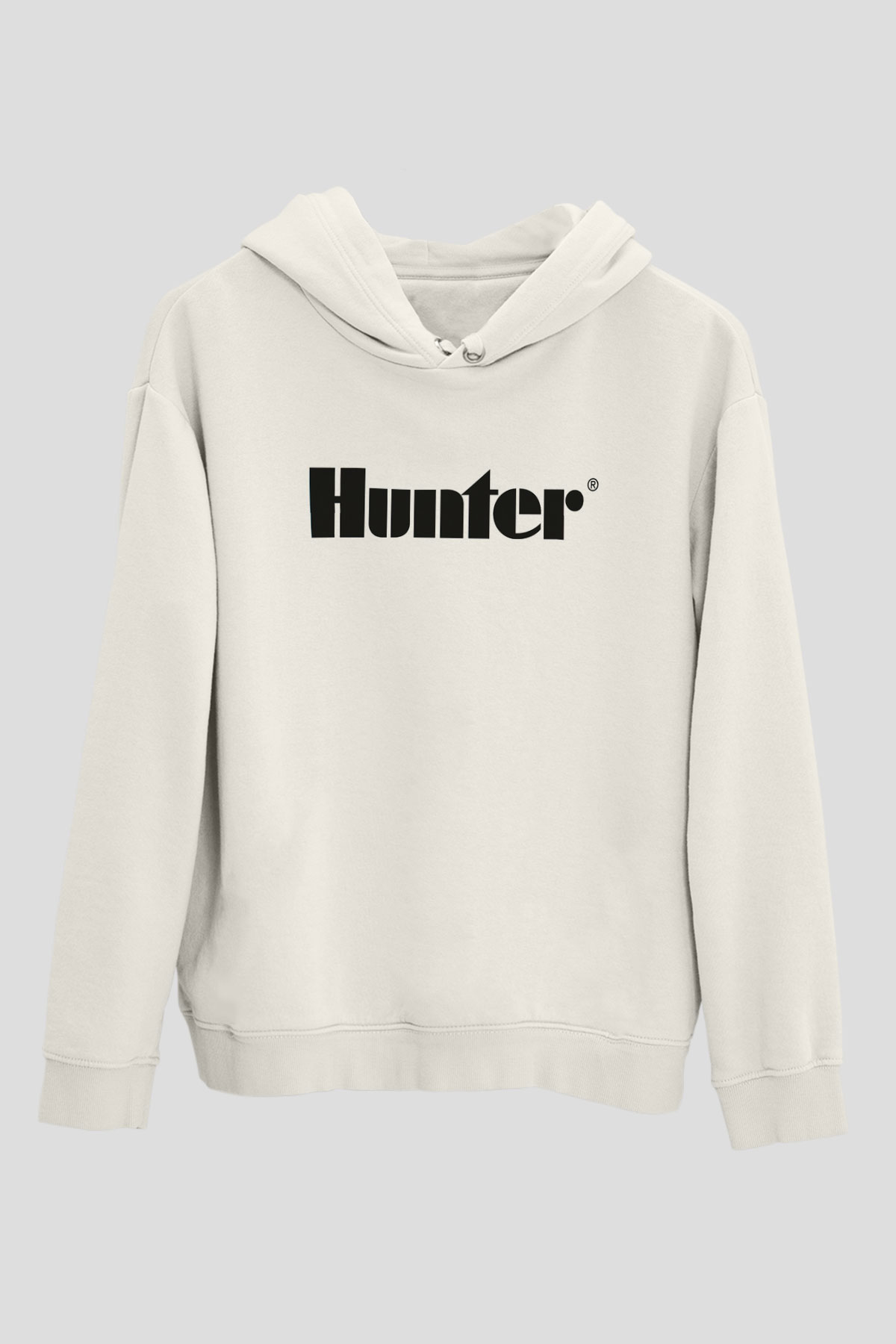 Avcı Beyaz Unisex Kapüşonlu Sweatshirt