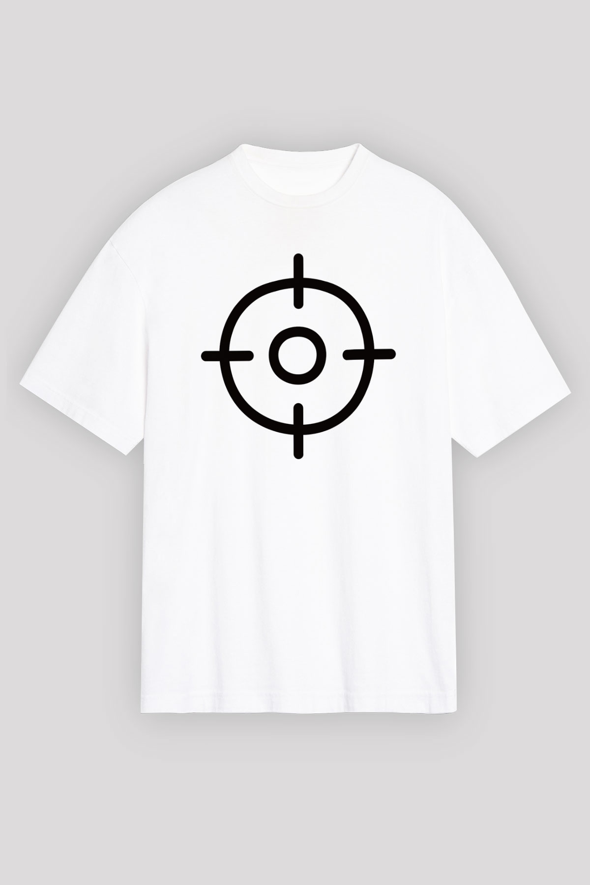 Avcı Beyaz Unisex Oversize Tişört T-Shirt