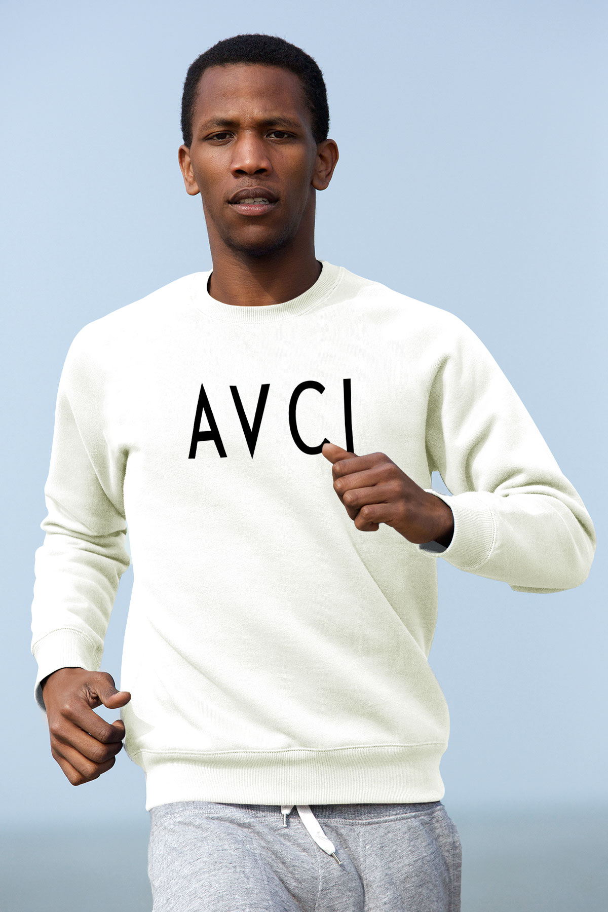 Avcı Beyaz Unisex Sweatshirt