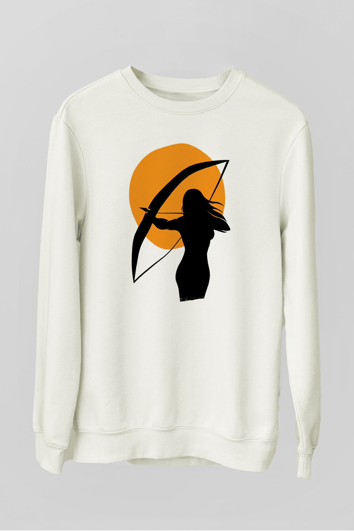 Avcı Beyaz Unisex Sweatshirt