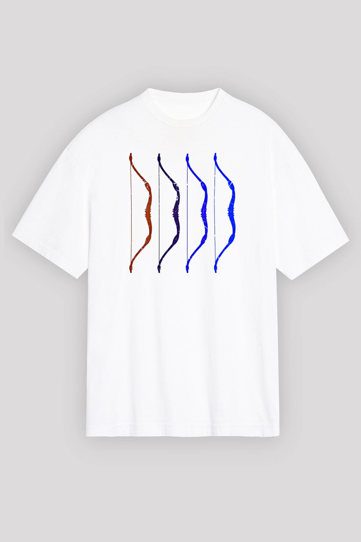 Avcılık Baskılı Unisex Beyaz Oversize Tişört - Tshirt