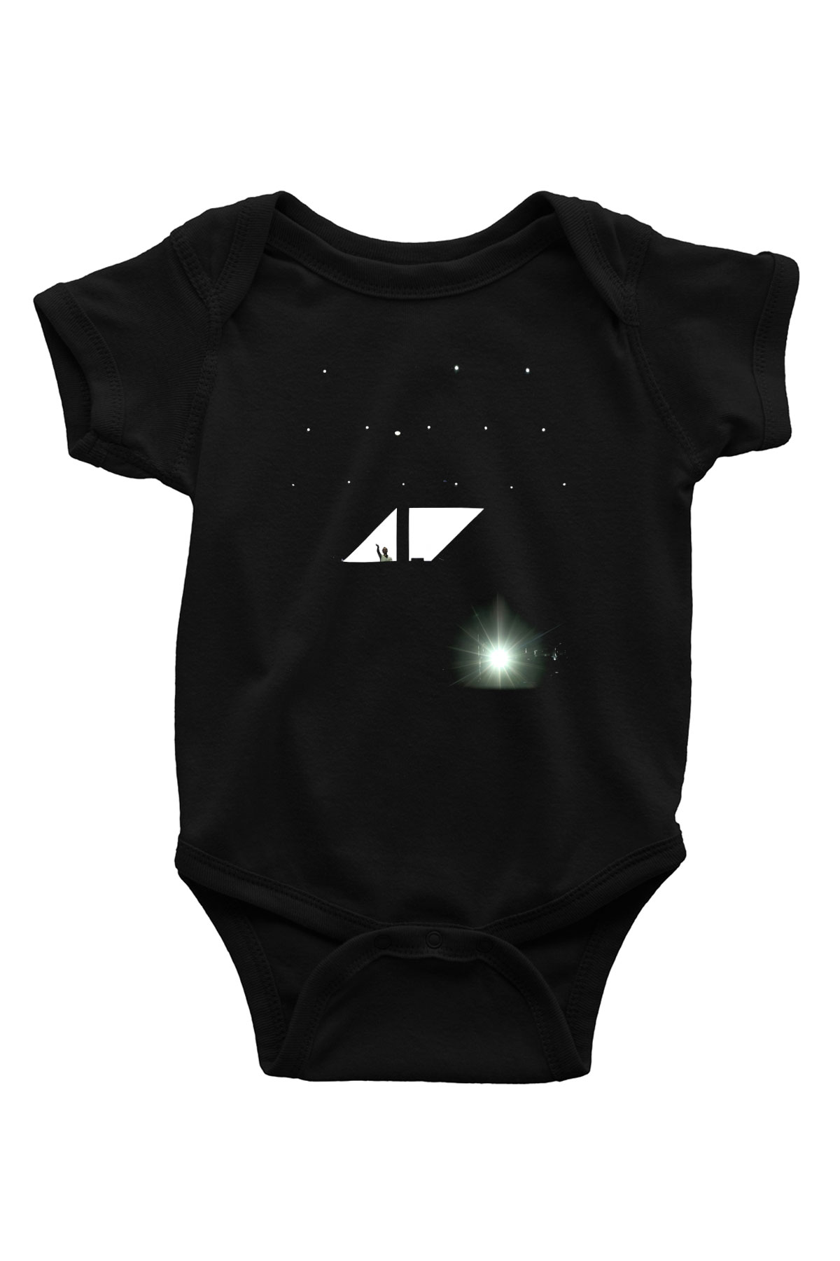 Avicii Baskılı Siyah Bebek Body - Zıbın