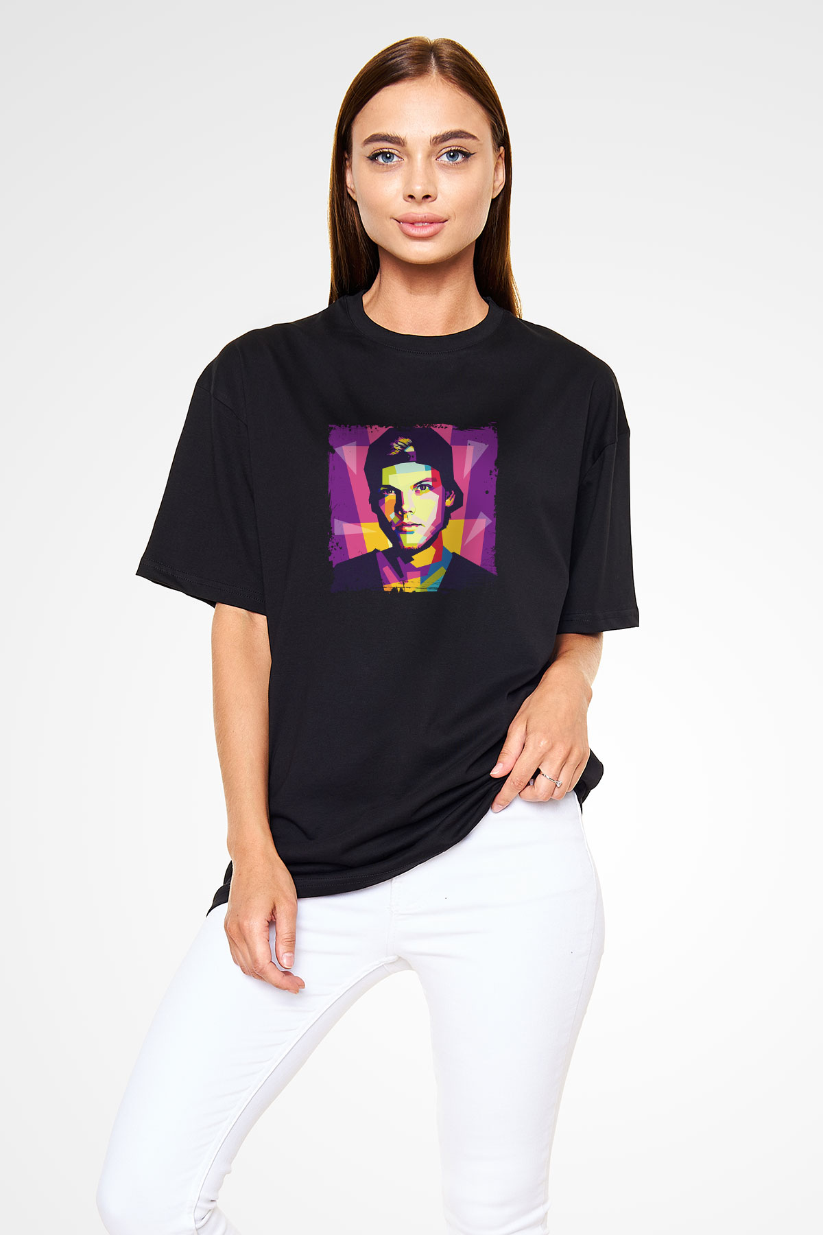 Avicii Baskılı Unisex Oversize Siyah Tişört