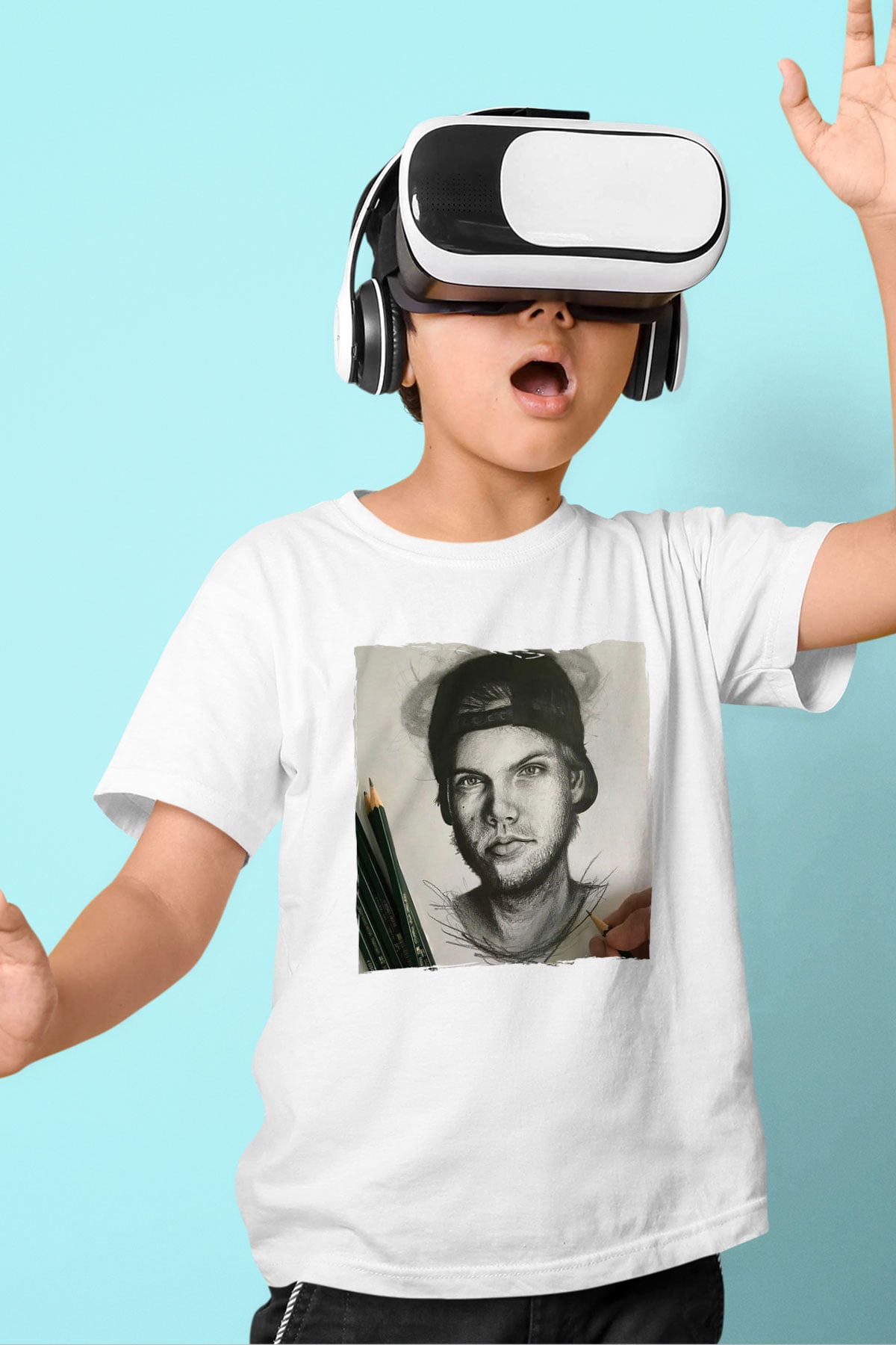 Avicii Beyaz Unisex Çocuk Tişört