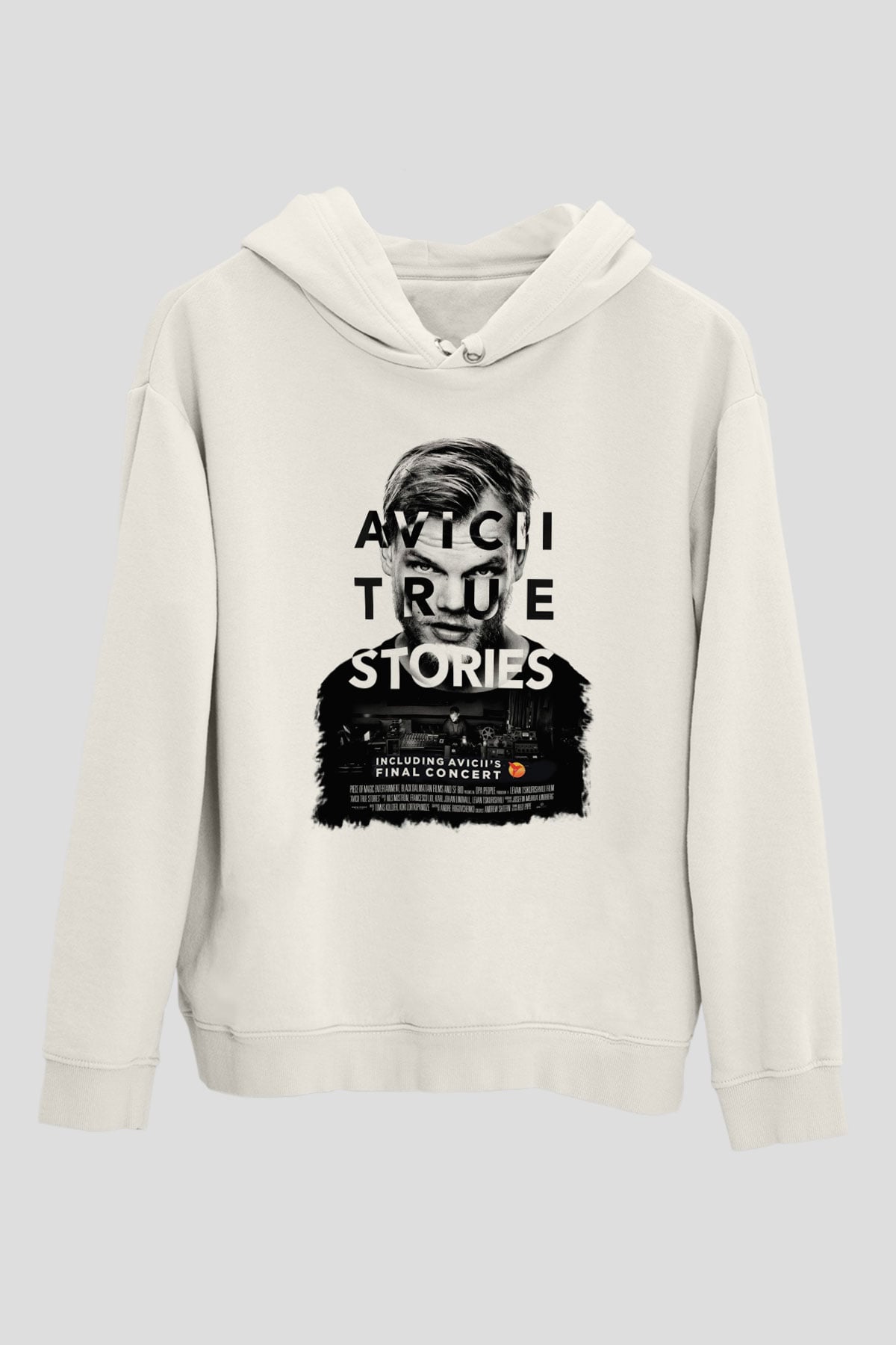 Avicii Beyaz Unisex Kapşonlu Sweatshirt