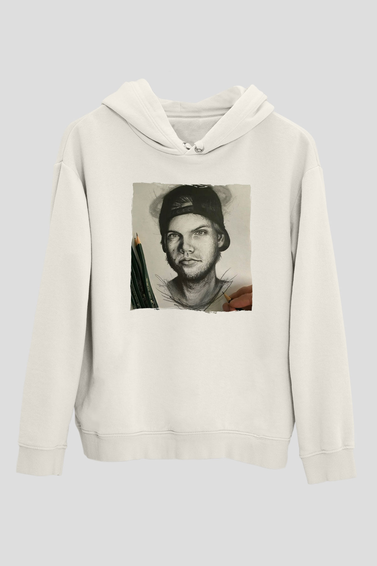 Avicii Beyaz Unisex Kapüşonlu Sweatshirt