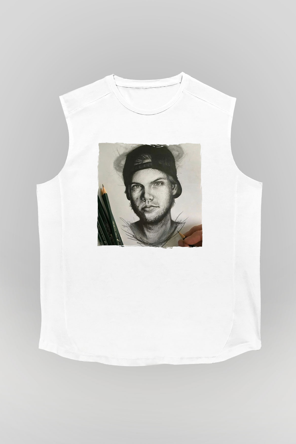 Avicii Beyaz Unisex Kolsuz Tişört