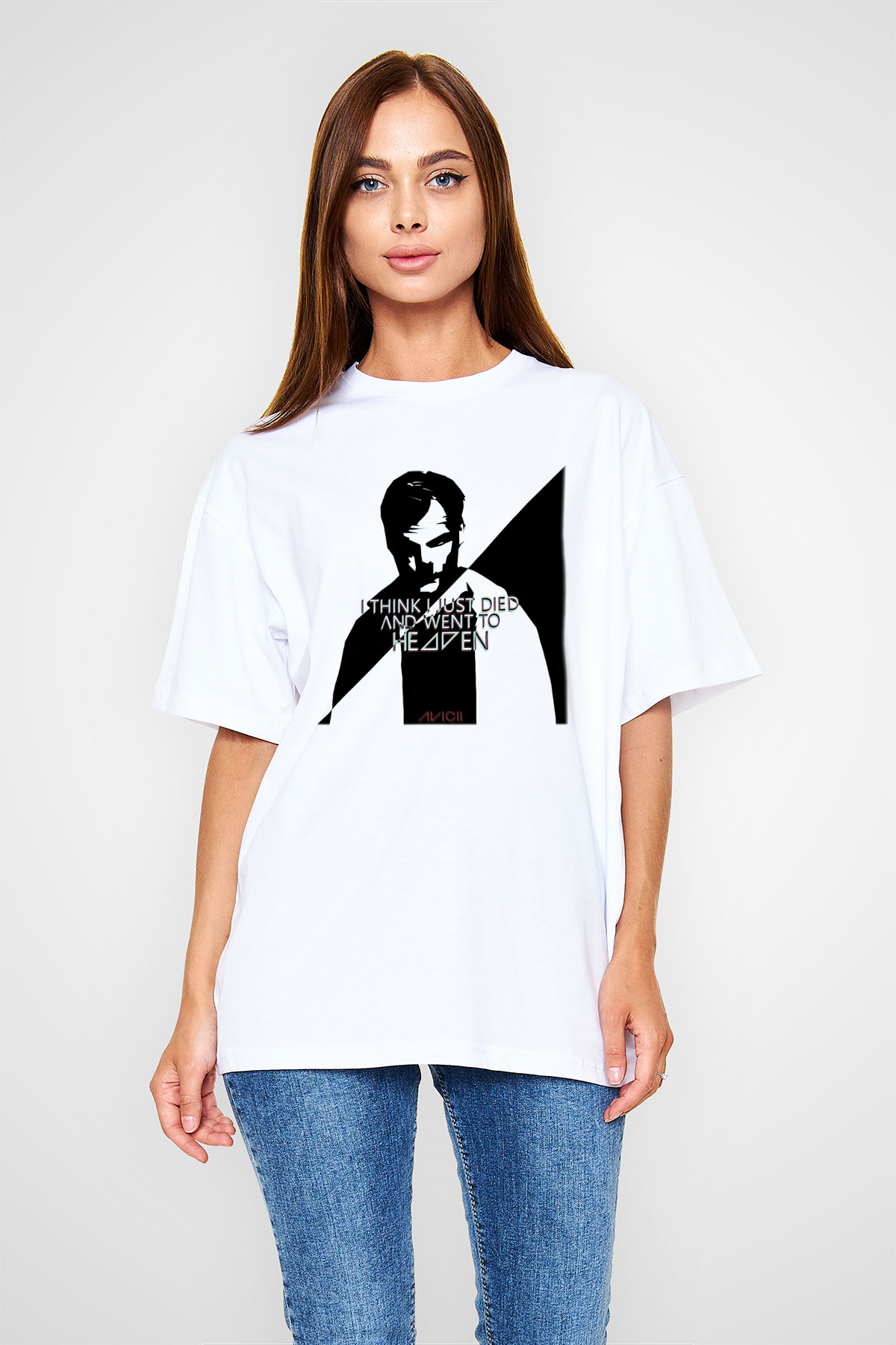 Avicii Beyaz Unisex Oversize Tişört T-Shirt
