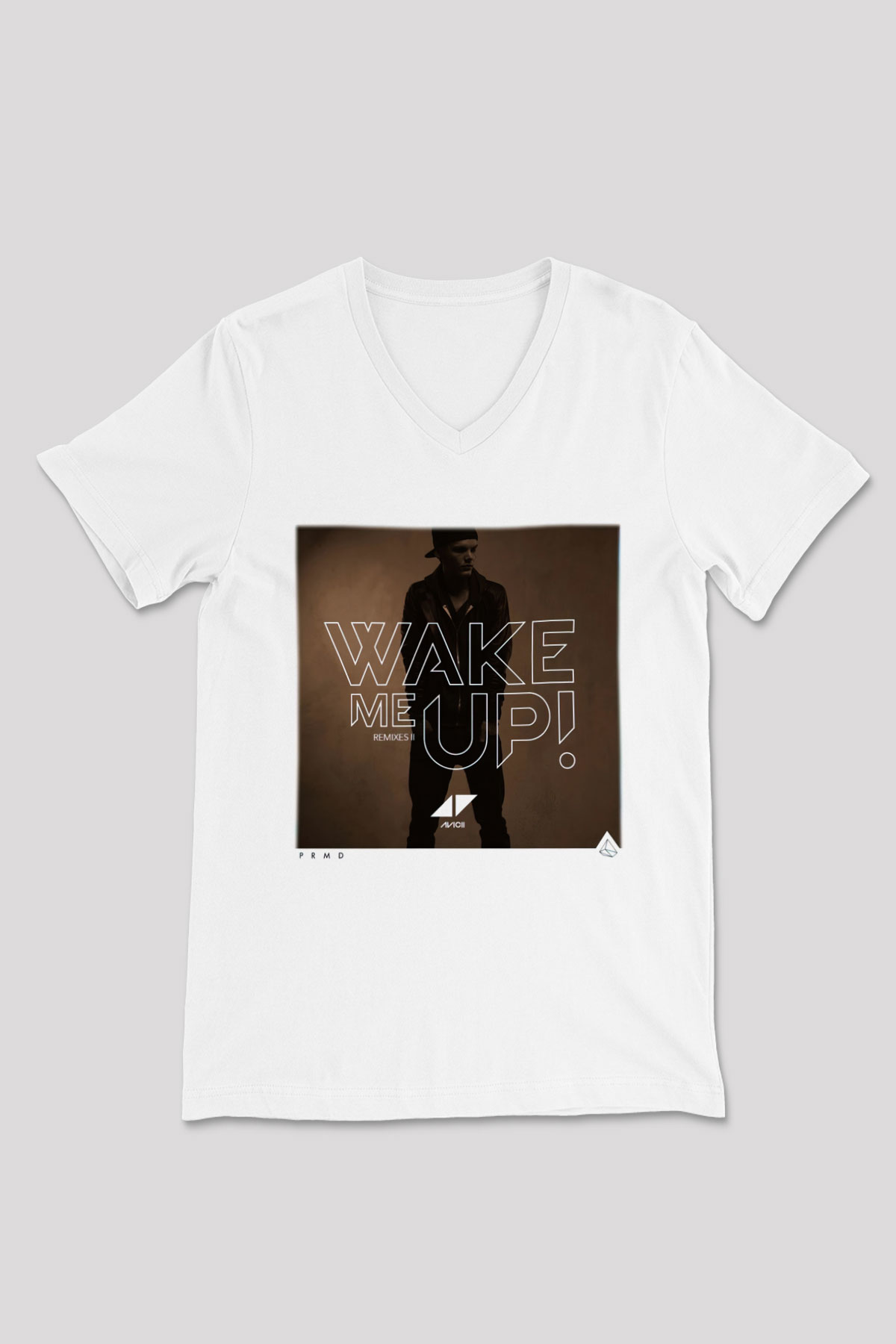 Avicii Beyaz Unisex V Yaka Tişört T-Shirt