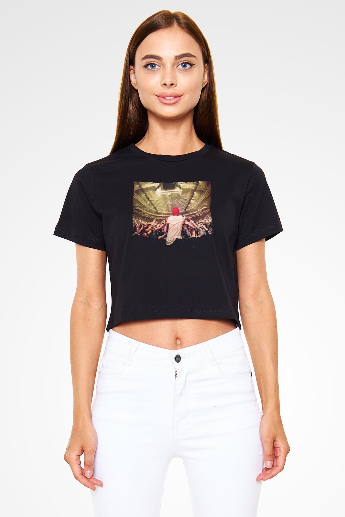 Avicii Siyah  Crop Top Tişört