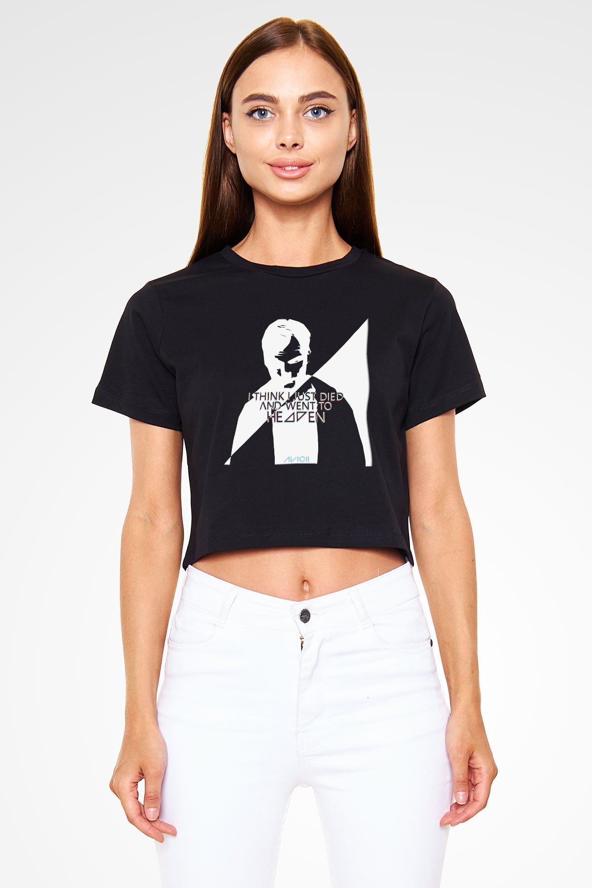 Avicii Siyah Crop Top Tişört