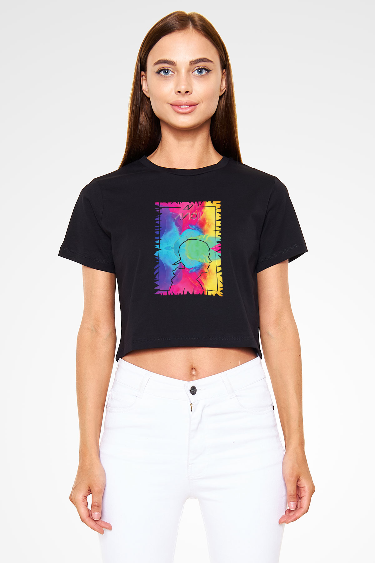 Avicii Siyah Crop Top Tişört