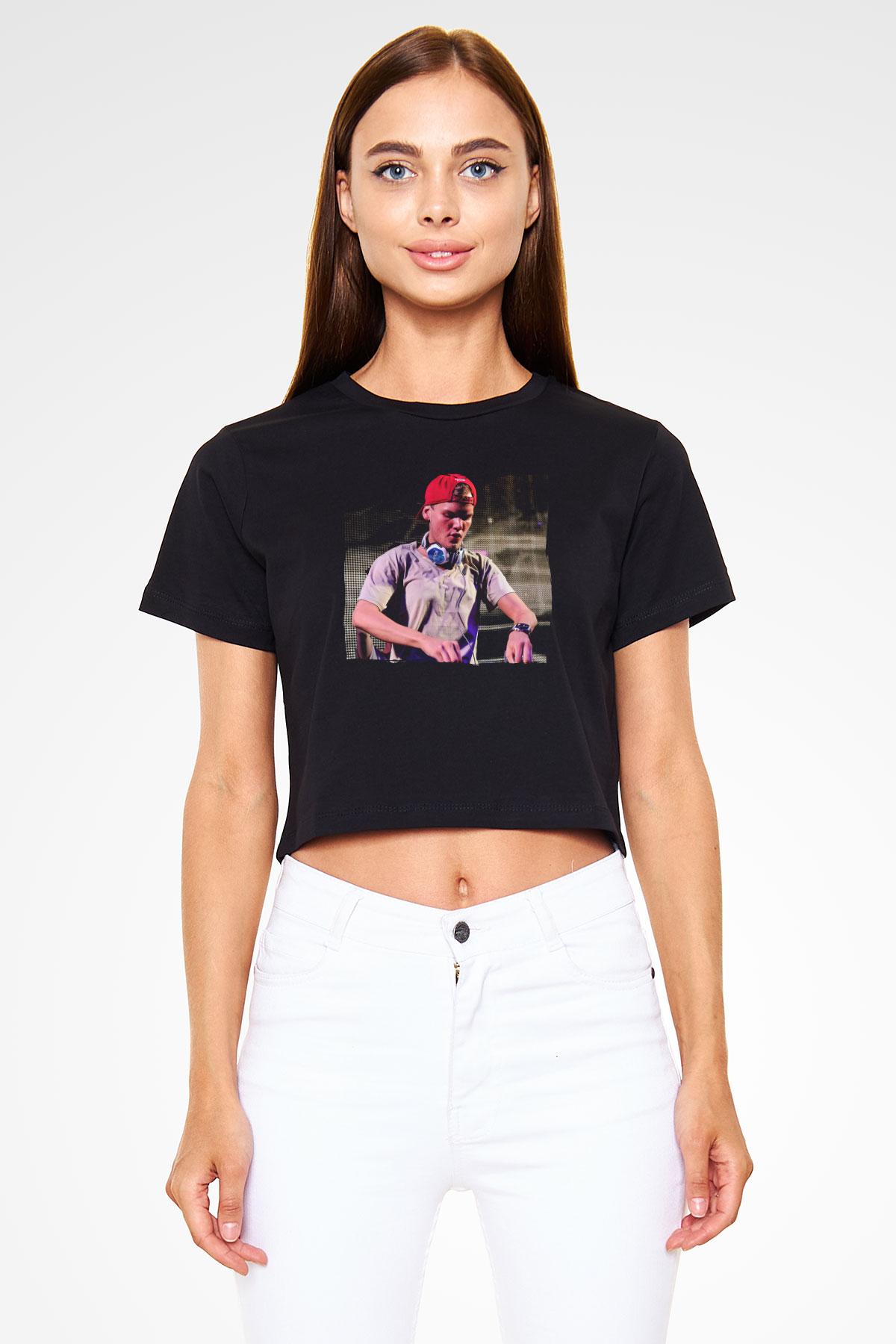 Avicii Siyah  Crop Top Tişört