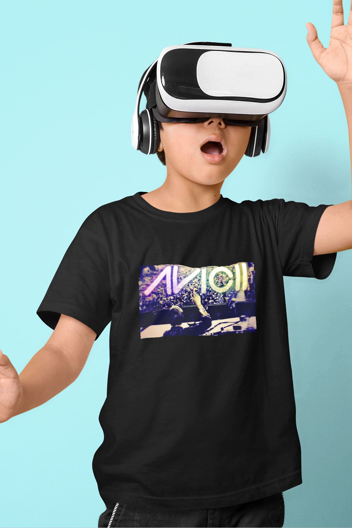 Avicii Siyah Unisex Çocuk Tişört