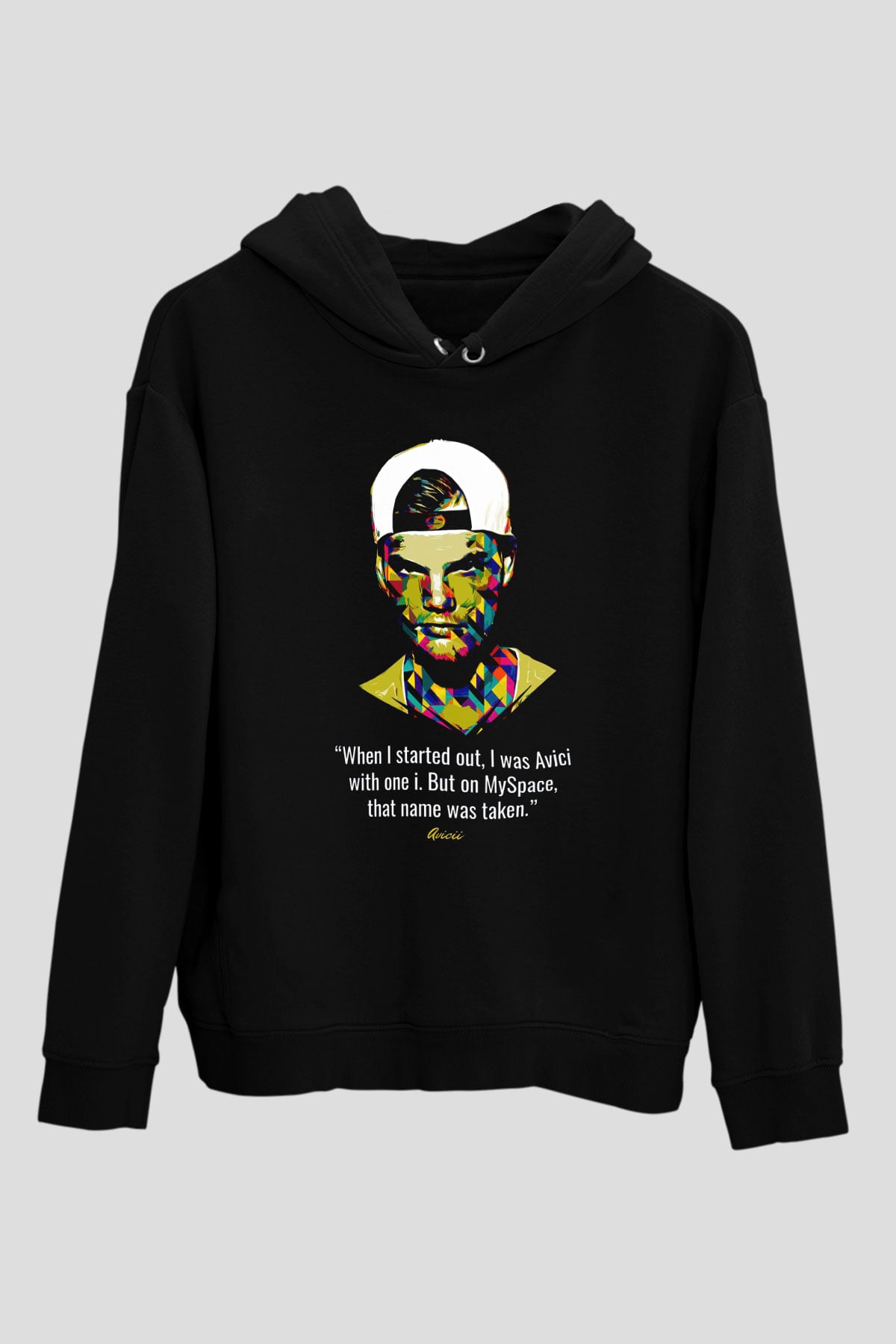 Avicii Siyah Unisex Kapüşonlu Sweatshirt